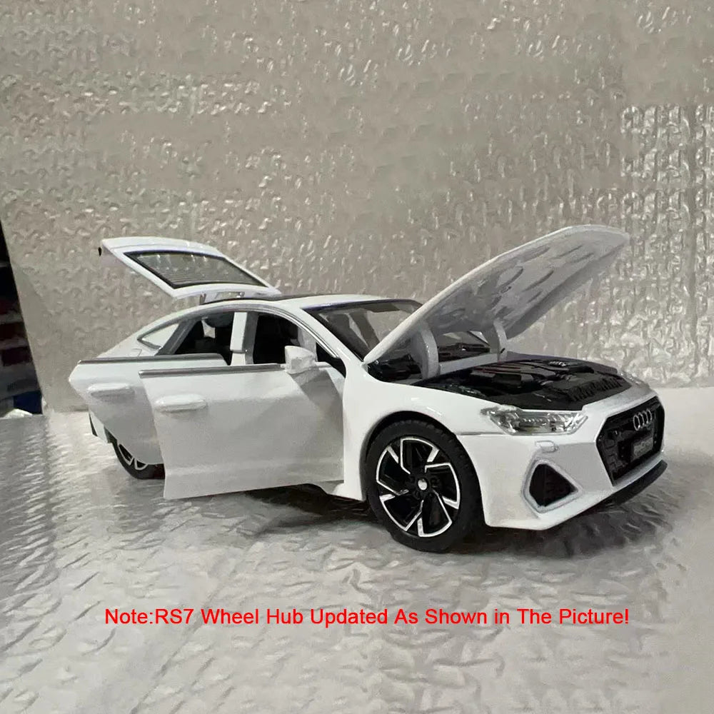 1:32 Audi RS7 Sportback Model Toy Cars Alloy Diecast 6 Doors Opened with Pull Back Rubber Tires Ornament Vehicle Toys Gifts