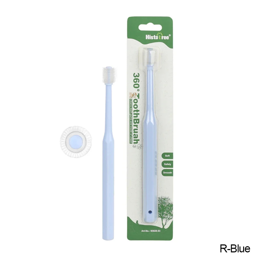 Pet Cat Toothbrush Super Soft Nylon Bristles Tooth Brush 360 Degree Oral Cleaning&Cat Face Blackhead Cleaning Cat Acne Brush