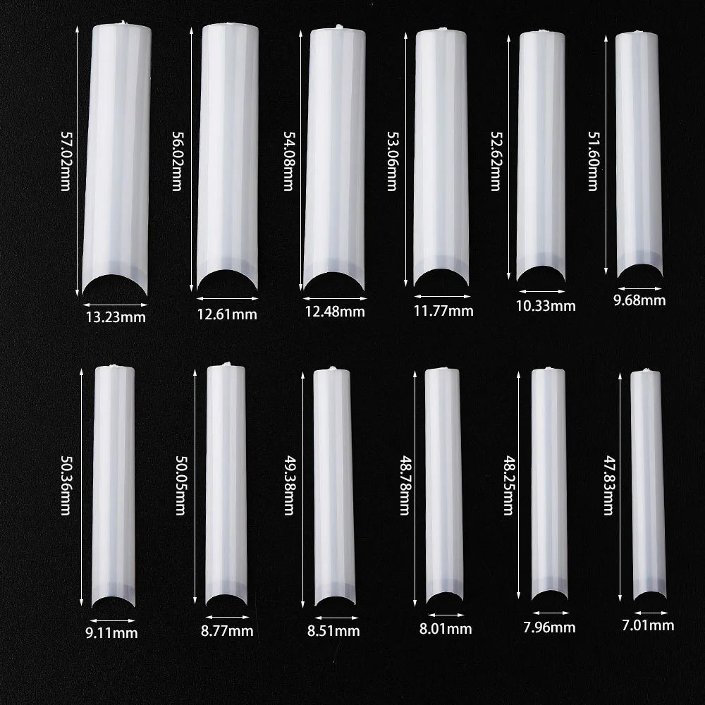 3XL Long Coffin/Square Acrylic False Nail Tip Half Cover C Curved Straight Nail Tips Manicure Nail Art Decoration ToolFake Nails