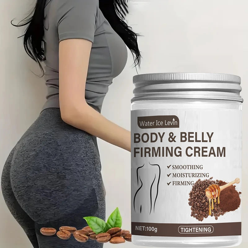 Caffeine Collagen Firming Cream - 100g, Contains Caffeine and Coconut Oil, Rich in Vitamin E, Fragrance-Free, Tightens and Lifts the Abdomen, Thighs, Buttocks, Arms, All Skin Types, Hypoallergenic, Whitening Effect