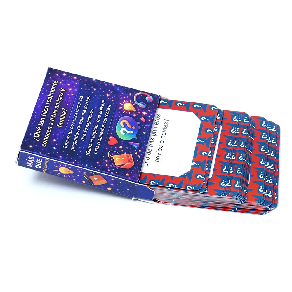 Español Mas Que Preguntas Juego de Cartas de Preguntas para Amigos Familia y Parejas Juego de Mesa Conversacional