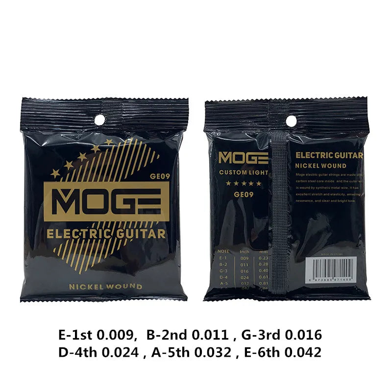 MOGE Hexagonal Carbon Steel Electric Guitar Strings Nickel Alloy Super Light Tension Accessories