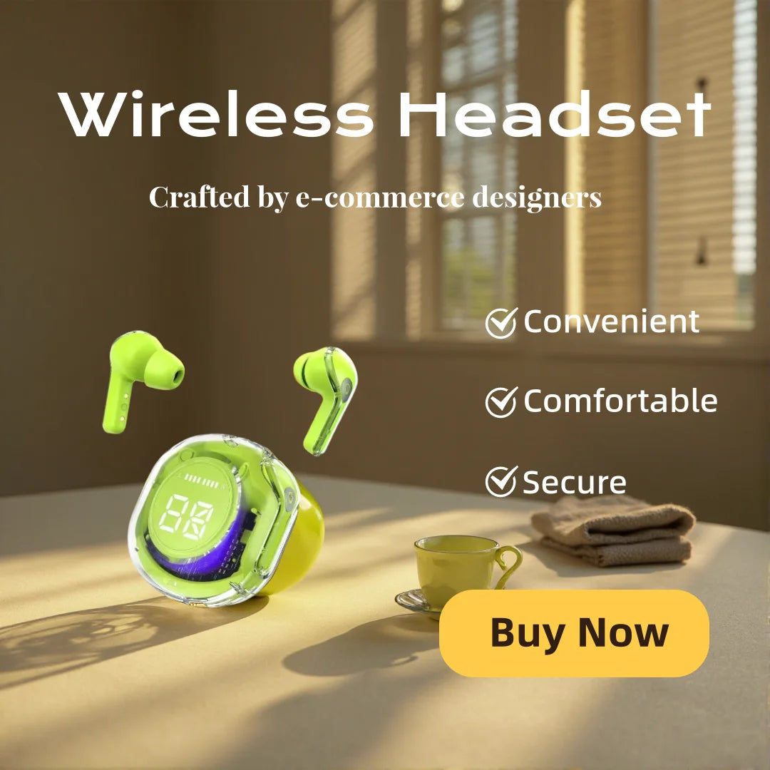 Transparent Shell Bluetooth Earphones Wireless In-Ear Headphones with Microphone for Sports And Running Headphones Game