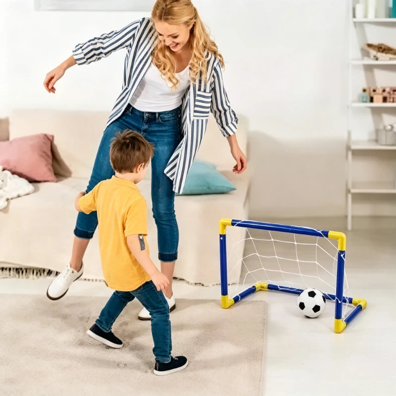 Portable Micro Soccer Goal Set, Complete Outdoor Beach Training Equipment with Net Pump Ball, Lightweight Indoor Kids Sports Toy