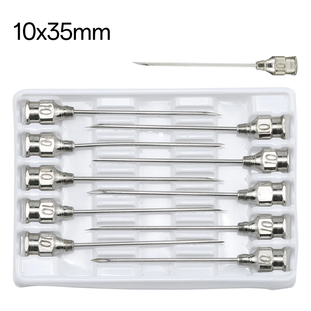 10pcs Stainless steel veterinary needles Syringe Dispensing Needle For Farm,Fluid Supplement,Livestock, Poultry,Glue Dispensing