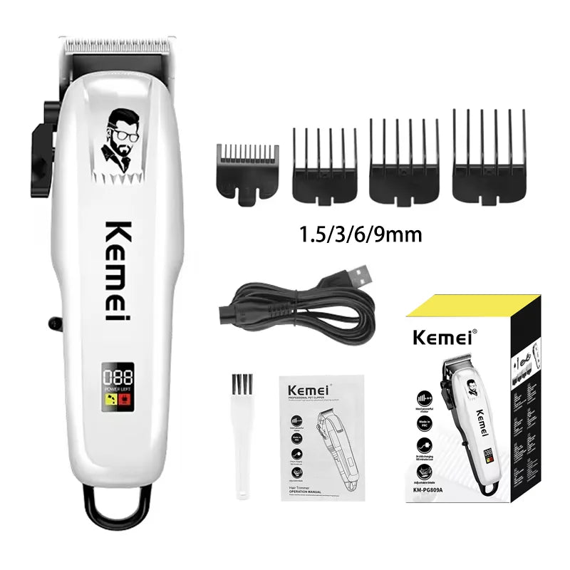 Kemei KM-PG809A KM-PG232 KM-3382 Professional Hair Clipper Set USB Charging Rechargeable Electric Shaver Cordless Beard Trimmer