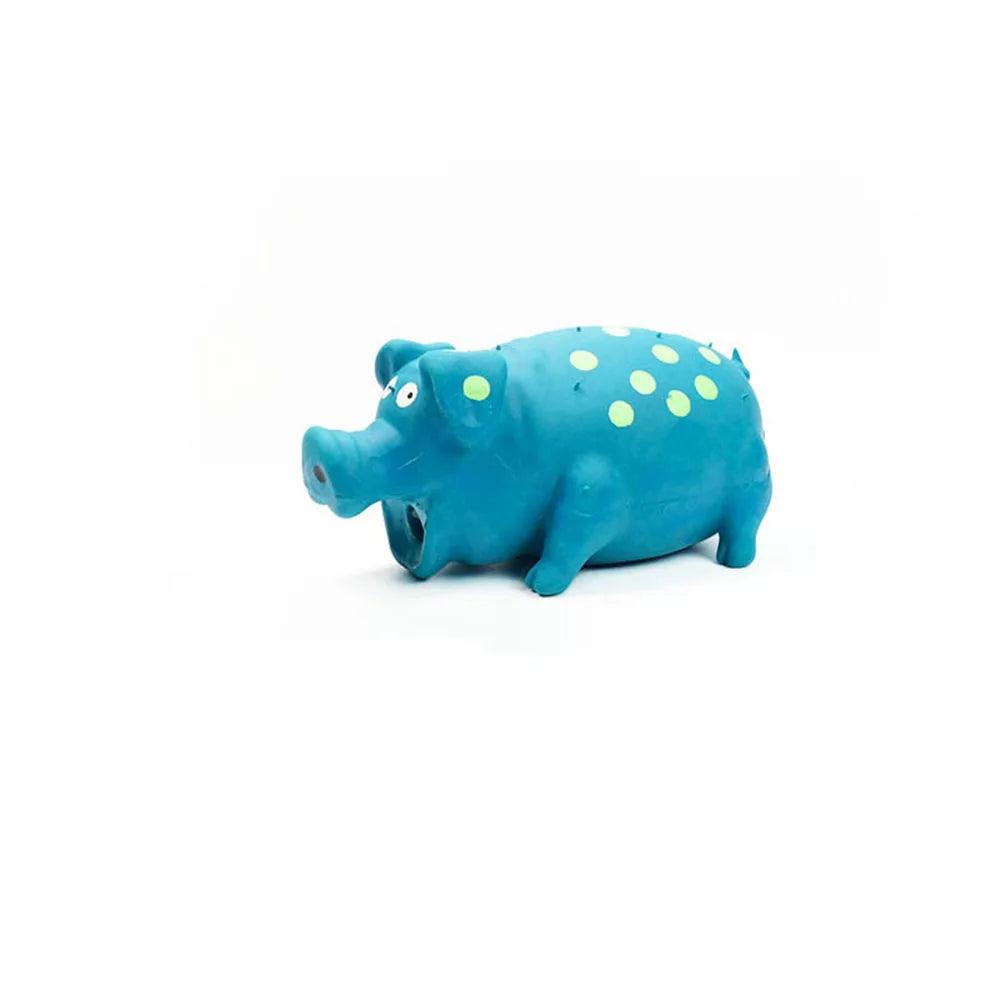 Pet Latex Pig Toy - Squeaky, Spotted, Durable Chew & Molar Toy for Dogs, Pet Puzzle Supplies