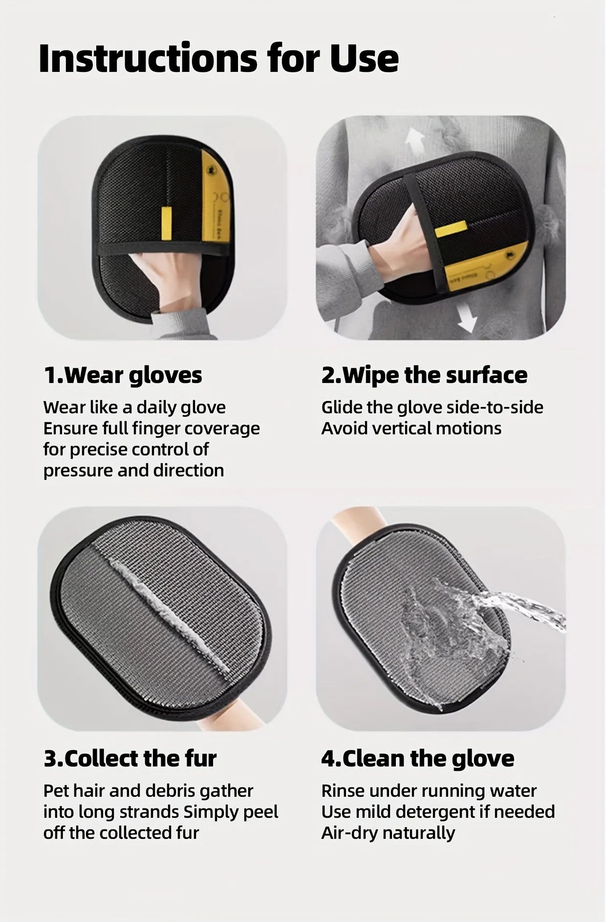Pet Electrostatic Hair Removal Gloves Are Essential Tools for Grooming and Caring for Cat and Dog Hair Hair Removal Clothes Sofa
