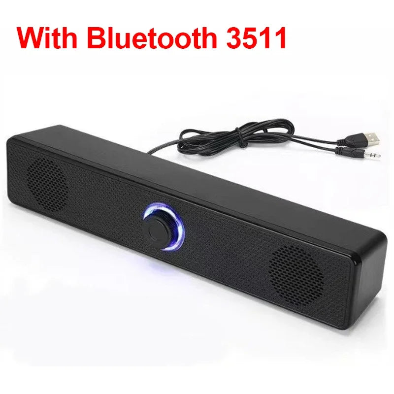 PC Soundbar Wired and Wireless Bluetooth Speaker USB Powered Soundbar for TV Pc Laptop Gaming Home Theater Surround Audio System