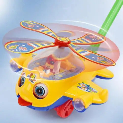 Baby Walker Toy Hand Push Toddler Toy Plane Car Toy Push Along Walking Toy for Kids Children Boys Girls Outdoor