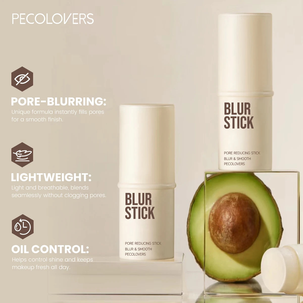 Invisible Pore Base Stick,Facial Makeup Front Milk,Facial Matte Stick,Natural Finish Concealer