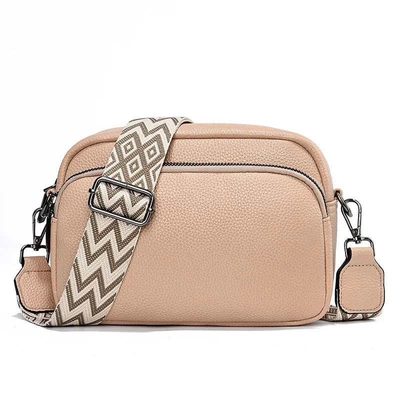 Women Crossbody Bag Multi Space Fashion Design Sense Large Capacity PU Material Lightweight Single Shoulder Bag
