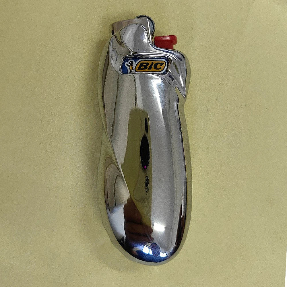 Clearance_Shiny Zinc Alloy Chromed Metal Shell For Small Bic Lighter J5 J25 No Lighter_Continuous updates