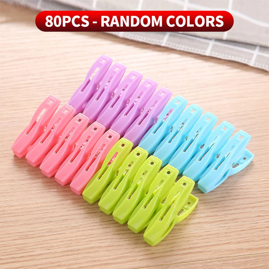 80/40/20PCS - Clothes drying clip, sock clip, windproof clip - suitable for drying clothes, socks, blankets, etc