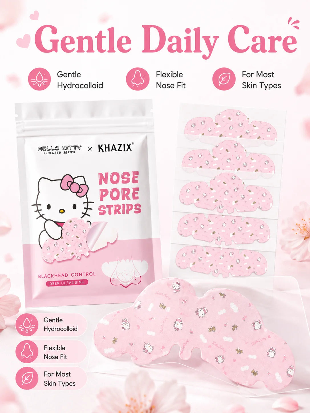 Nose Pore Cleansing Strips, Soft Fit Peel-Off Nose Patches for Daily Facial Skin Care