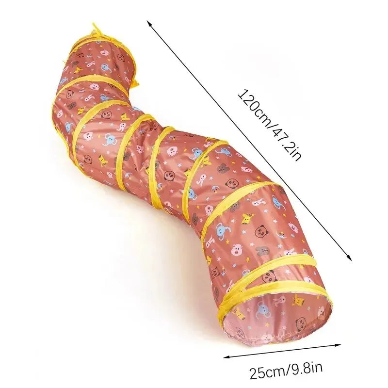 CAWAYI KENNEL Pet Cat Tunnel S-shape Collapsible Hole Indoor Outdoor Tube Kitty Tunnel Cat Pet Toy Space-Saving Cat Training Toy