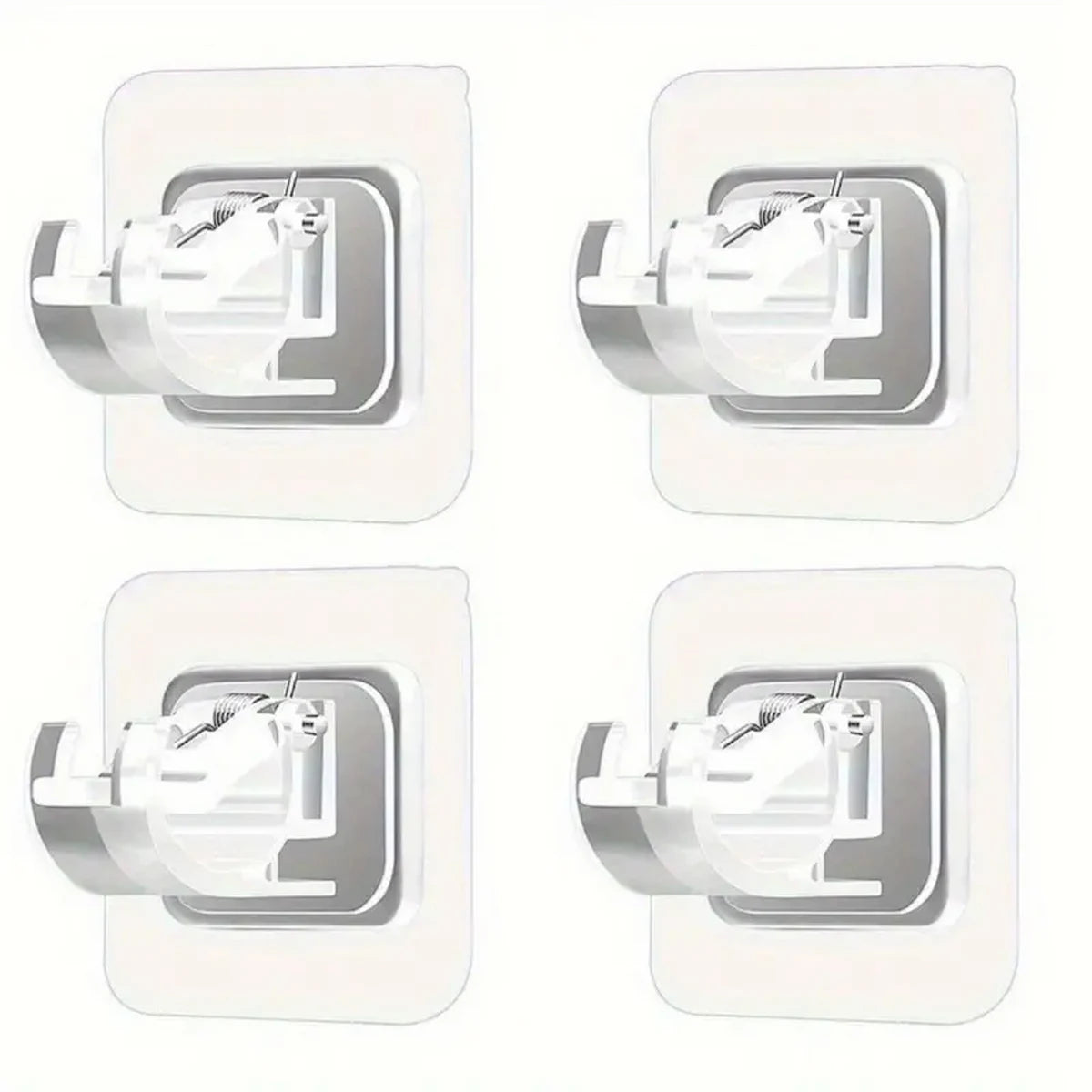 Self Adhesive Curtain Rod Holder, Adjustable Rod Bracket, Curtain Hook, No Drill and Nail Free Rod Hanger Wall Mount Hooks
