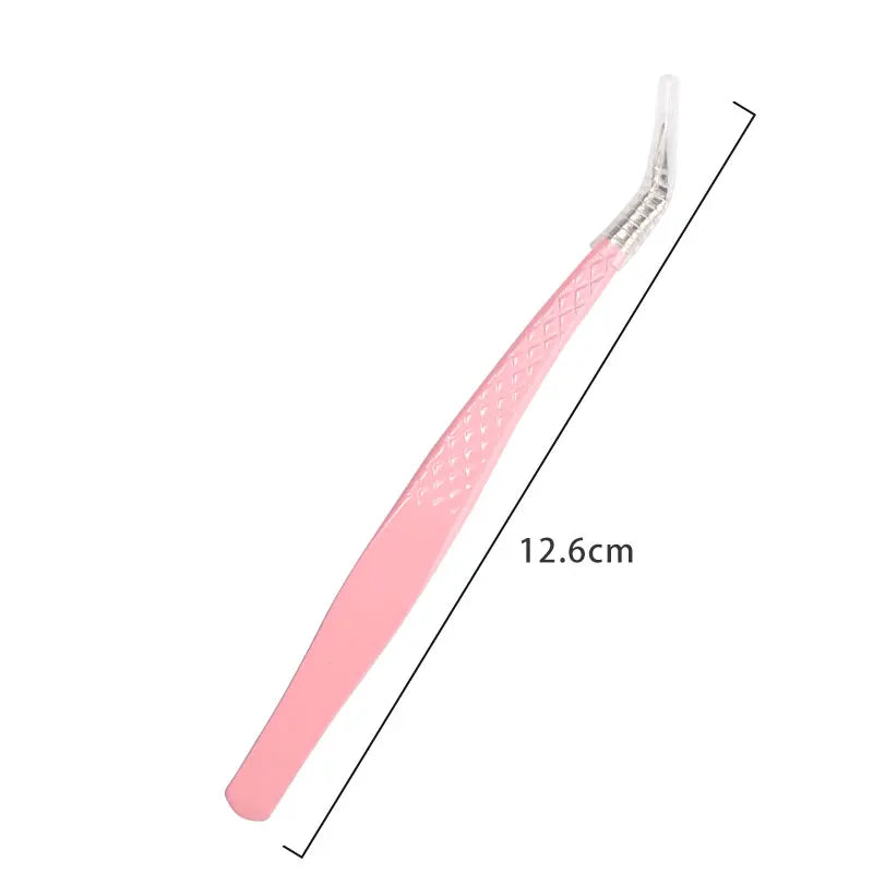 1pcs Fiber Tip Eyelash Extension Tweezers Stainless Steel Eyebrow Clip Lash Lifting High Precise Eyelashes Tweezer Makeup Tool
