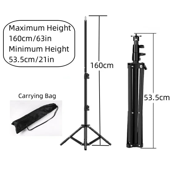 RP01-B Heavy Duty Metal Alloy Light Stand 160cm Tripod for Photo Studio Softbox Video Flash Reflector Lighting Background Stand