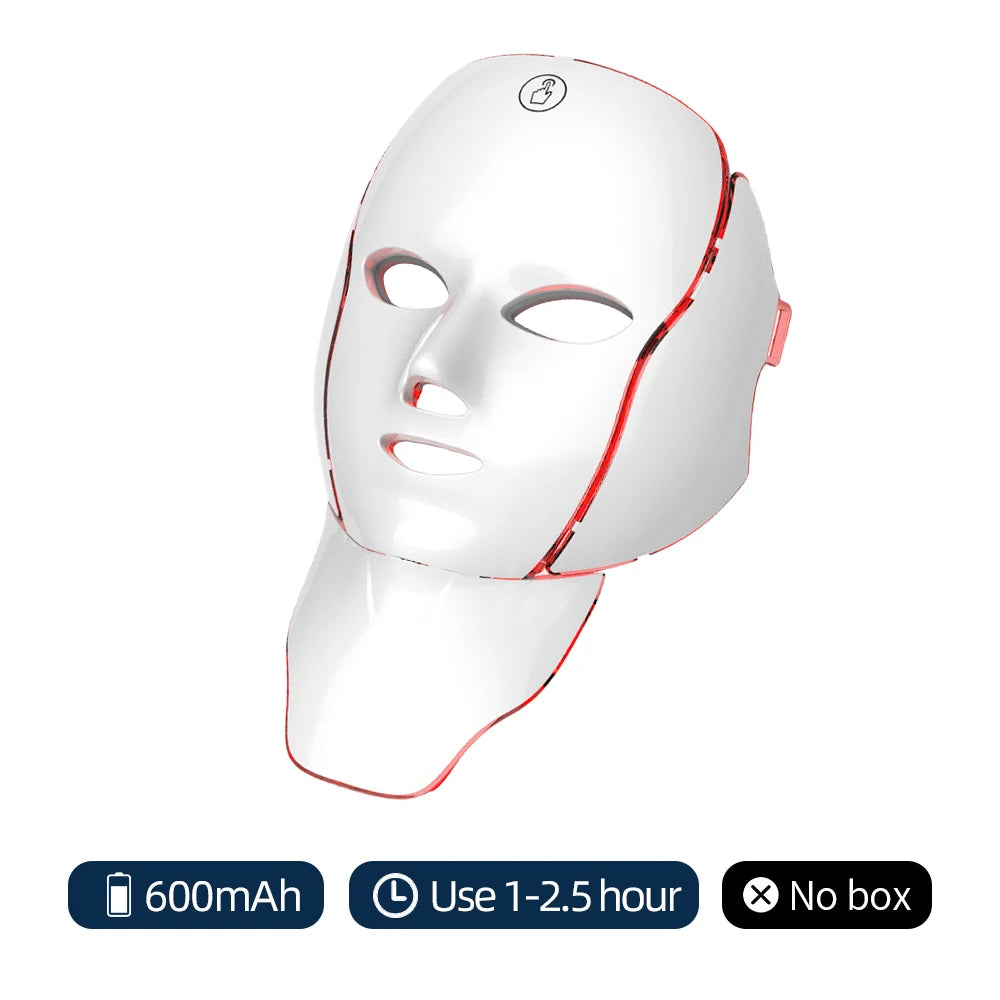 Face Neck Beauty Mask 7 Colors Light LED Mask Photon Red Light Facial Skin Care Repair Skin Anti Aging Wrinkle Skin Tightening