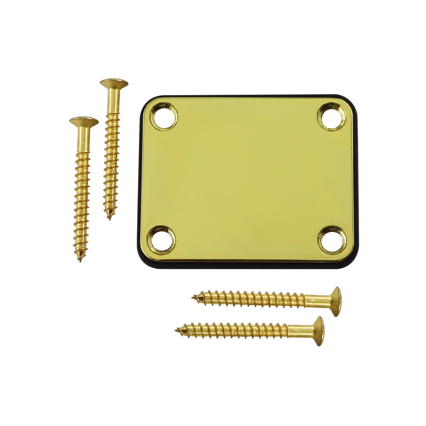1Set Bass Guitar Neck Plate,Electric Guitar Neck Joint Connecting Strengthen Plate with Plastic Back Plate & Mounting Screws