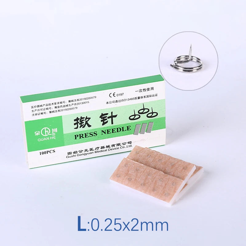 100Pcs/box Multi-Condition Ear Seed Acupressure Kit Disposable Press Needle Ear Seeds Acupuncture Vaccaria Plaster Bean Massagee