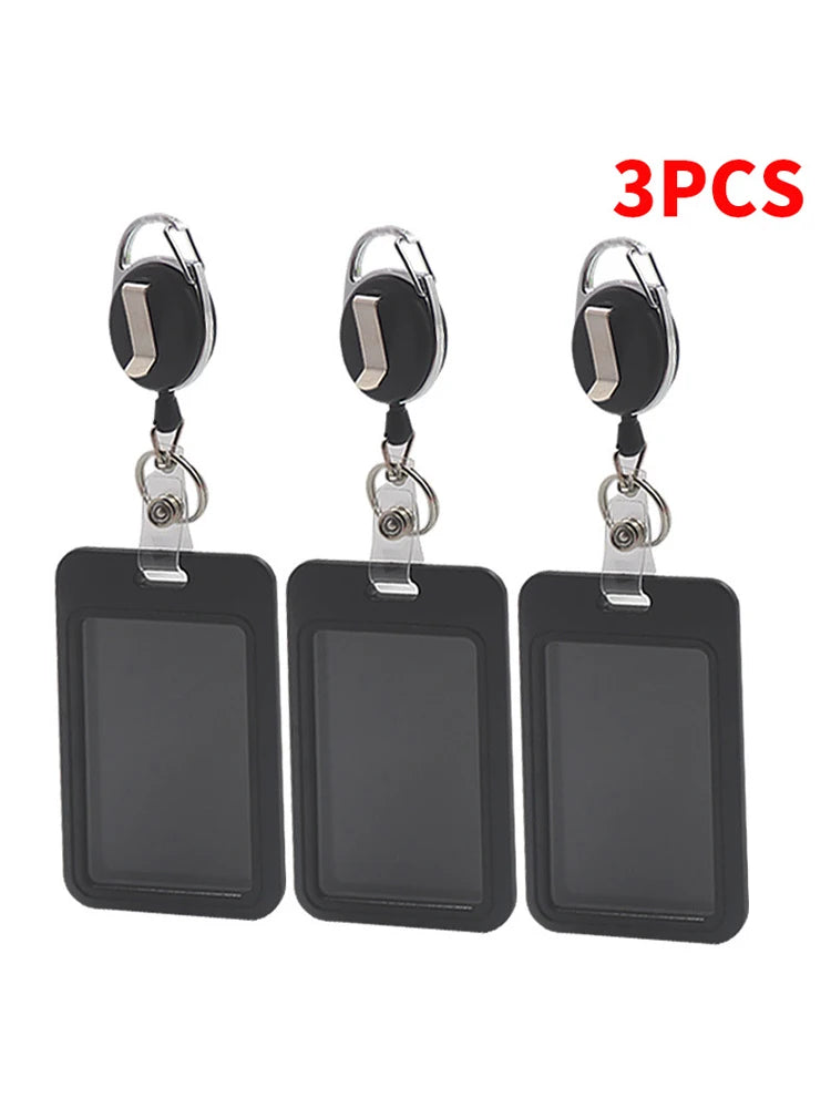 Work Permit Card Set - Rope Retractable Neck Hanging Document Card Set - Chest Tag Access Control Hard Shell Protective Set