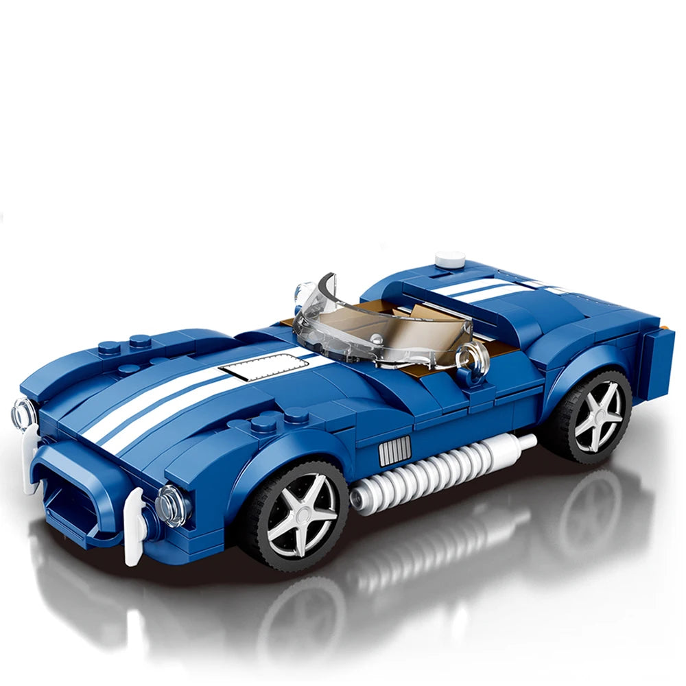 312PCS Blue Sport Car Building Block Set Creative City Vehicle Diy Car Model Bricks Desktop Display Puzzle Toys Holiday Gifts