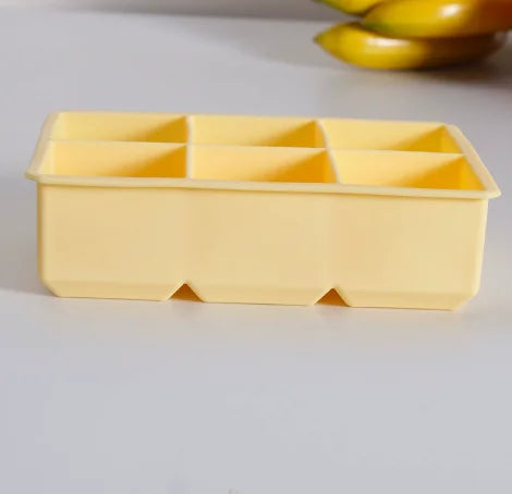 【Hot sales】1pc, Ice Cube Tray With Lid, 6 Cavity Flexible Food Grade Silicone Ice Cube Mold, Ice Trays For Freezer