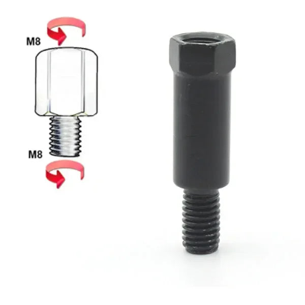 Longer Extension Black Motorcycle Rear Mirror Adapter M8 8mm M10 10mm Anti Clockwise Right Left Hand Thread Changing Screw