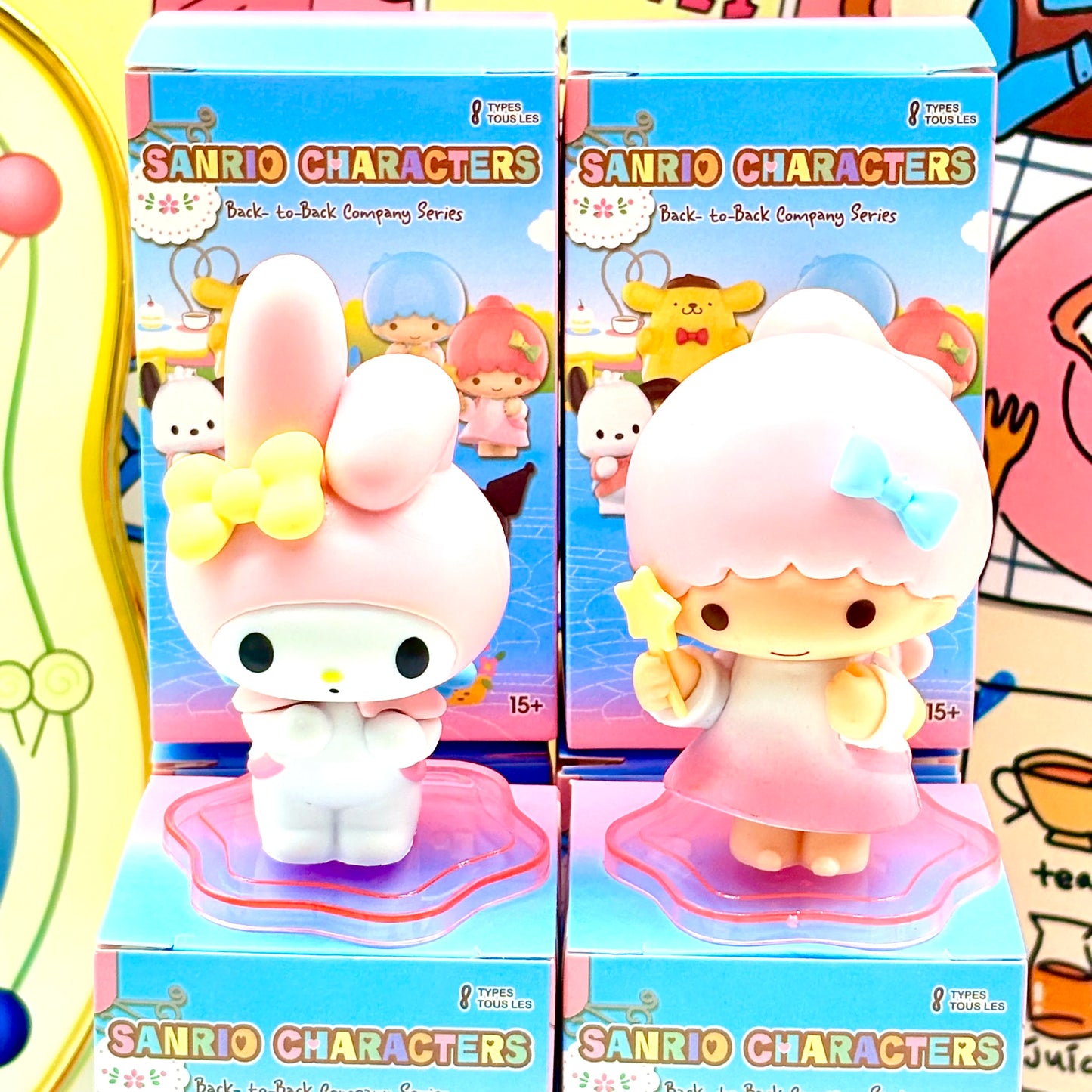 Sanrio Kuromi My melody Hangyodon Cinnamoroll Pompom Purin anime blind box figurine desktop cute ornament gift decoration kawaii