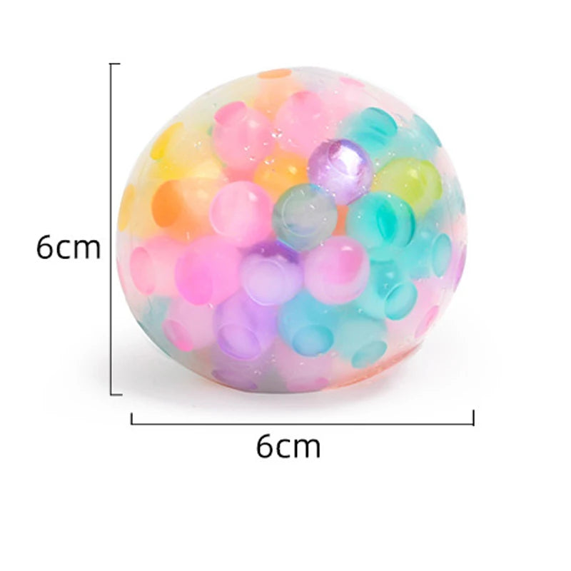 6cm Exotic Pinch The Rainbow Bead Pressure Reducing Ball Vent Ball Decompression Toy TPR Pinch Le Grape Ball Adult Toys