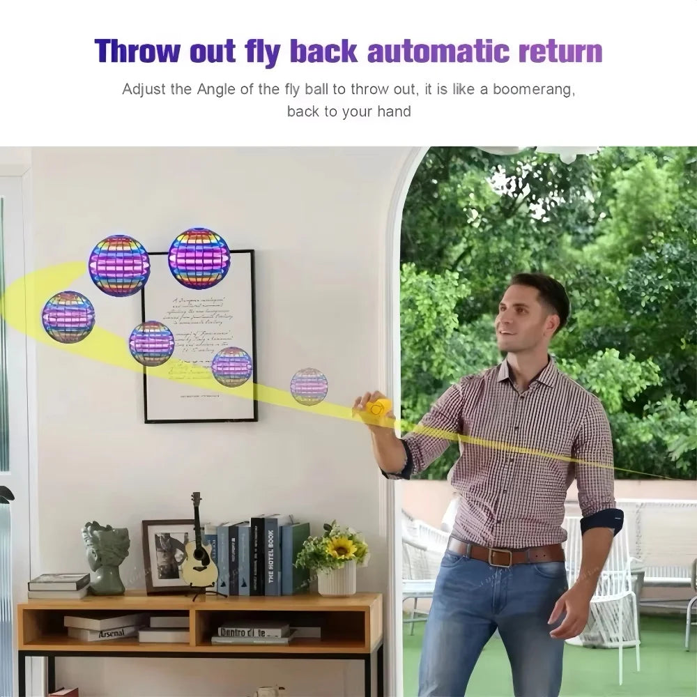 Flying Ball Toy 2026 Hand Controlled Boomerang Hover Ball Toys Fidget Flying Spinner with Magic Lights