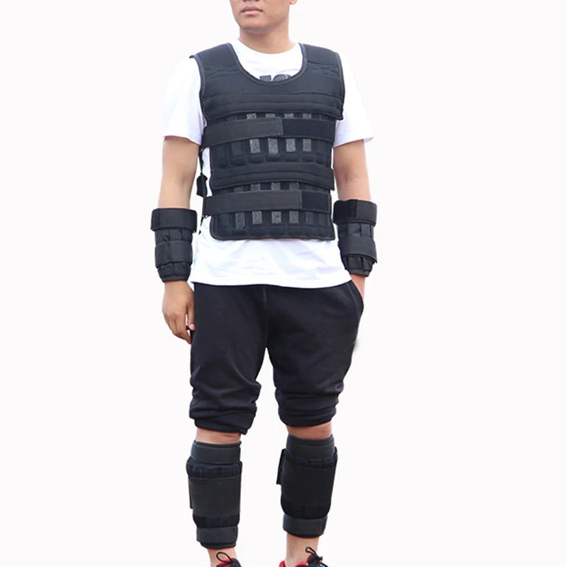 20kg Weighted Vest Adjustable Loading Weight Jacket Exercise Weightloading Vest Boxing Training Waistcoat(No Iron Blocks)