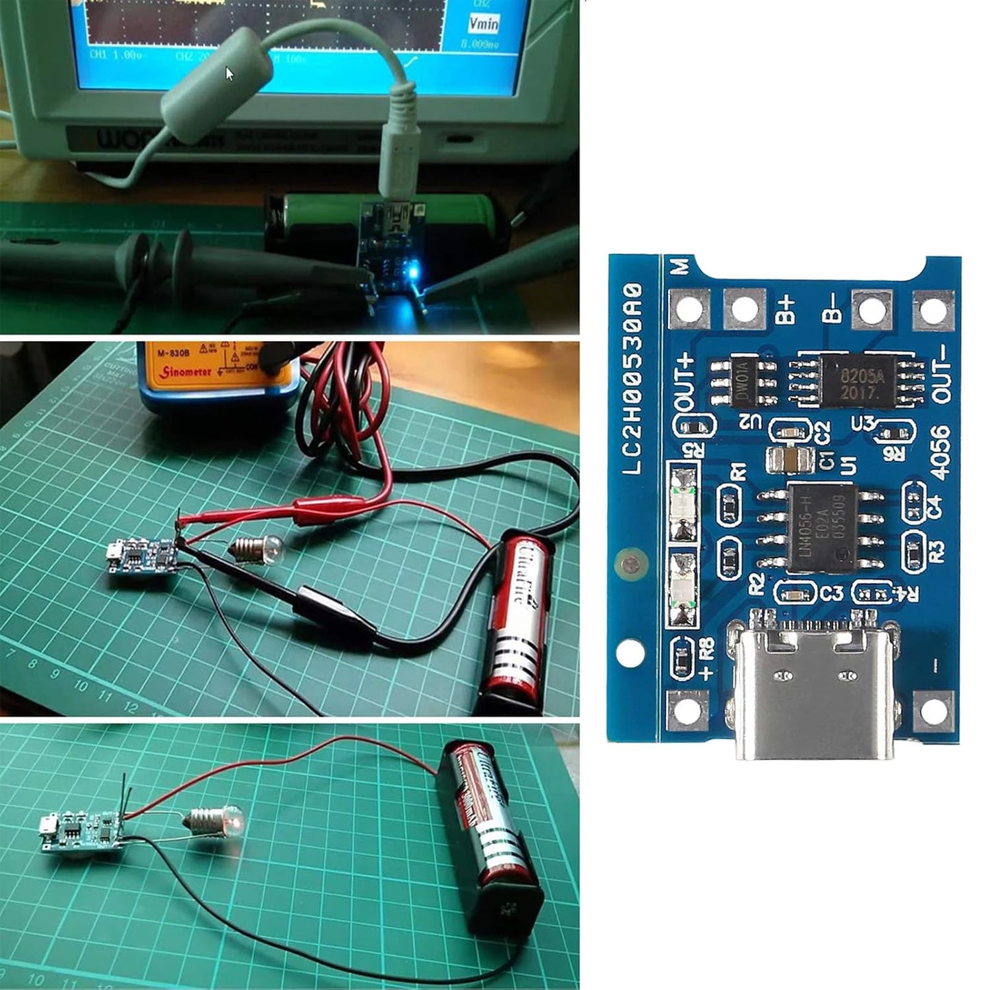 10/100pcs TP4056 +Protection Dual Functions 5V 1A type c 18650 Lithium Battery Charging Board Charger Module