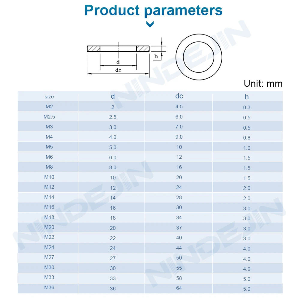 10-50pcs/pack Black 304 Stainless Steel Flat Washers M1.6 M2 M2.5 M3 M4 M5 M6 M8 M10 Plain Washers Gasket Ring GB98