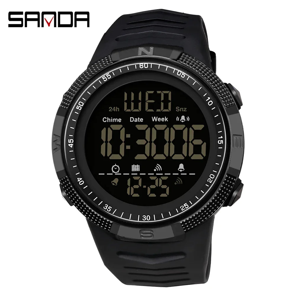 SANDA 6014 Countdown Waterproof Digital Mens Wristwatches Military Sport Watch for Men Clock Shockproof Relojes Para Hombre