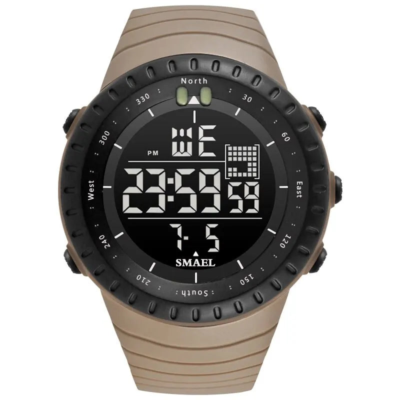 SMAEL Brand Men Electronics Watch Outdoor Sports Waterproof Big Dial Digital LED Alarm Digital-watch 1237 Sport Watch