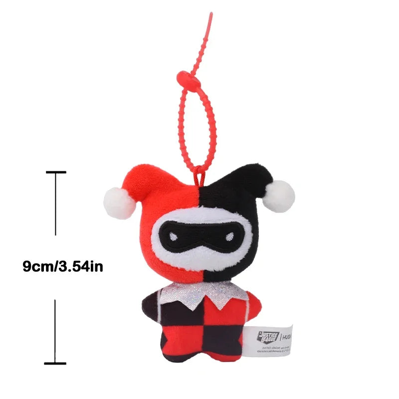 9cm Soft Plush Keychain DC Justice League Batman Superman Harley Quinn Joker Cute Cartoon Movie Dolls Creative Christmas Gifts