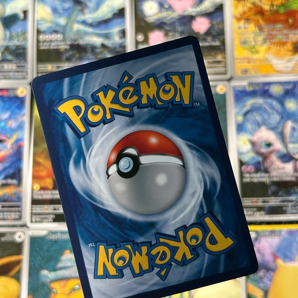 18pcs /setDIY PTCG 2023 SVP EN VAN GOGH PICHU GREY FELT HAT MEWTWO Charizard Self Made Single Card Classic Game Anime Cards Gift