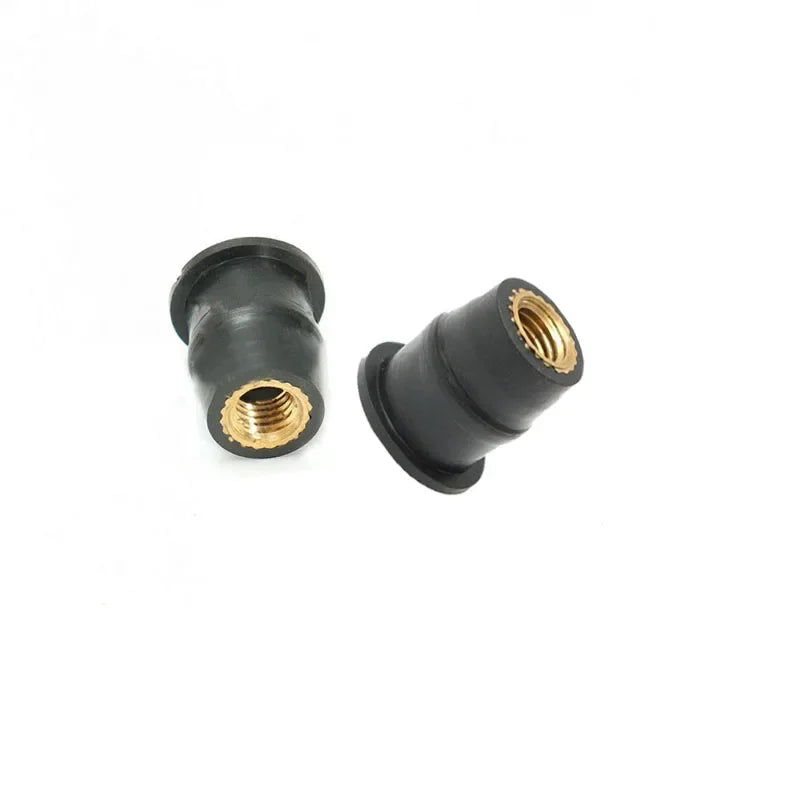 10pcs Motorcycle M4 M5 M6 Metric Rubber Well Nuts Windscreen Fairing Cowl Anodized Aluminum Moto Screws Bolts Accessories