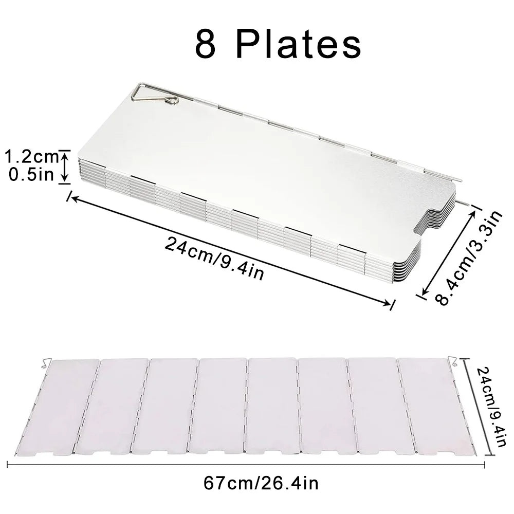8/9/10/12/14/16 Plates Folding Camping Stove Windshield Gas Stove Wind Shield Lightweight Outdoor Picnic Cooker Wind Screen