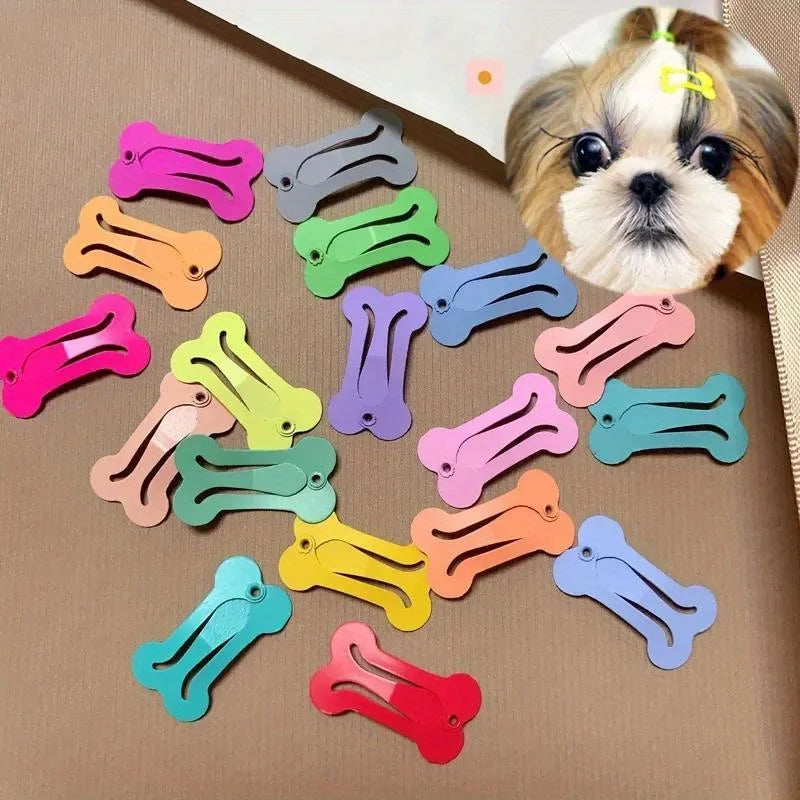 5 pieces/set, cute dog hair clip, colorful bone shaped hair clip, pet dog hair clip, pet dog beauty accessories