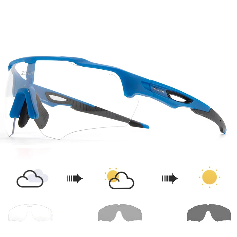SCVCN Photochromic Cycling Glasses Bike Sunglasses for Men Fashion Mountain Bicycle Road Speed Goggles Eyewear Sports MTB Bike