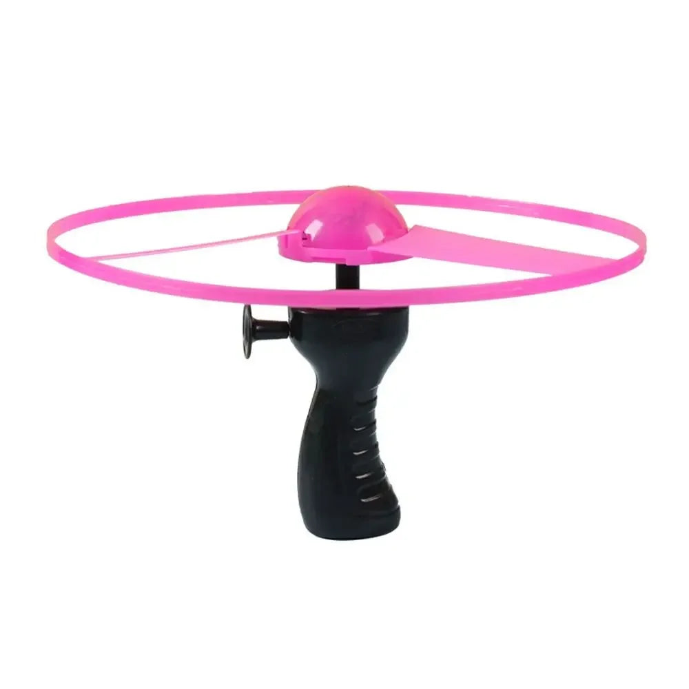 Luminous Flying Disc Propeller Toys LED Lighting Pull String Flying UFO Toy Spinning Top Outdoor Game Sports Toy Gift