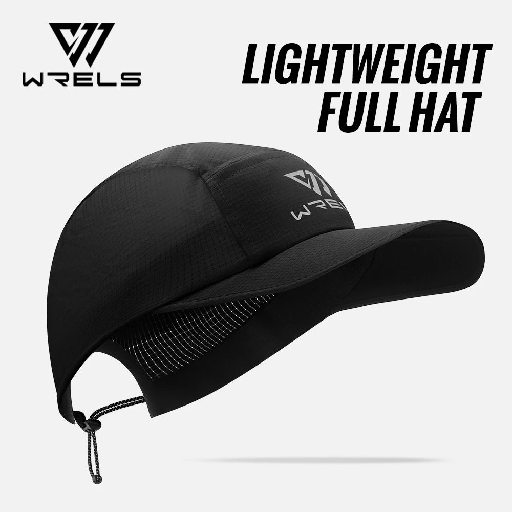 WRELS Running Cap Lightweight Mesh Brim Tennis Cap Breathable Quick Dry Sunscreen Hat Adjustable UV Protection Baseball Cap