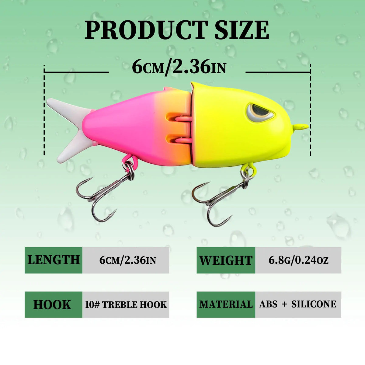 9KM Swimbait Fishing Lure VIB Slow Sinking Wide S Motion Lure with 3D Eyes Mini Glide Bait ABS Material for Bass Trout Fishing