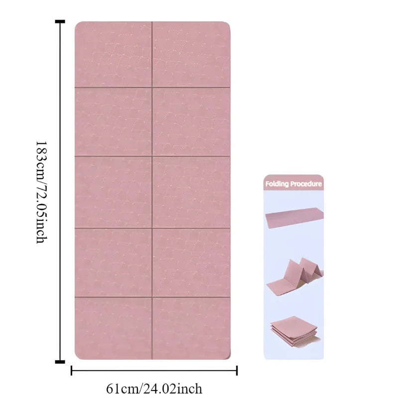 Foldable Yoga Mat Mute Eco Friendly Folding Travel Fitness Exercise Double Sided Non-Slip For Pilates & Floor Workouts Dance