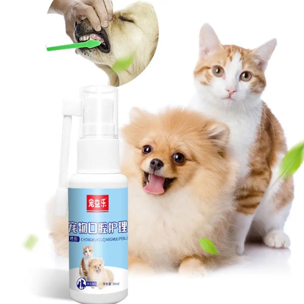 Pet Oral Spray Clean Teeth Deodorize Remove Bad Breath Pets Cleaning From Periodontal Pet Tartar Care Supplies O8T7