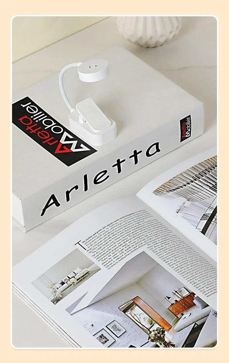 Mini Clip Book Lamp LED Table Lamp Eye Protection 3 Colors Battery Powered Night Light Portable Bedside Student Reading Lamp